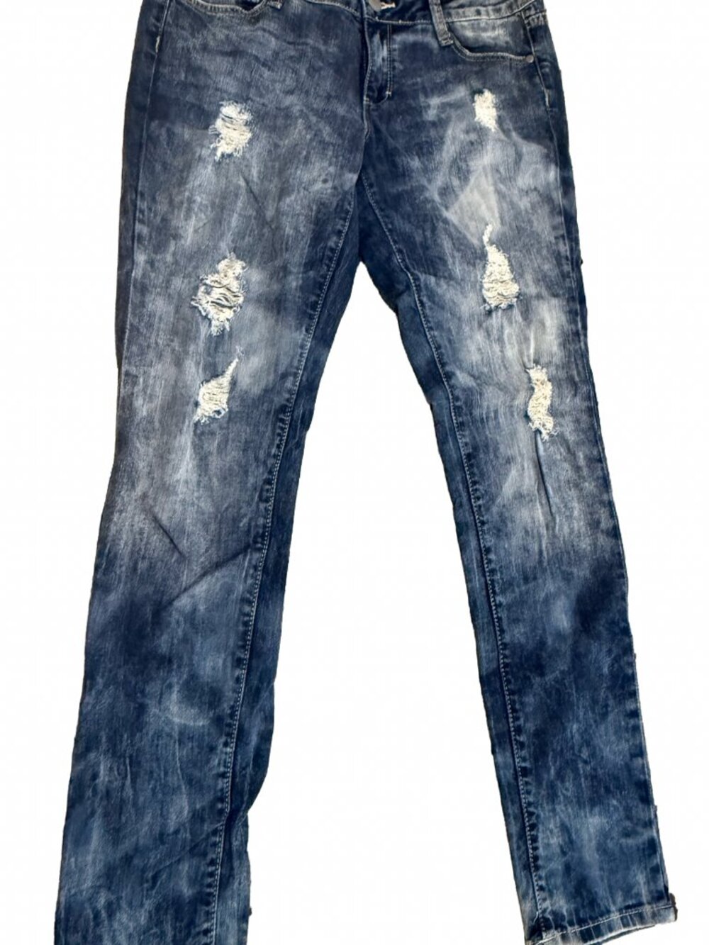 Decree Super Skinny Jeans Size 11 Acid Wash Distressed Ripped Stretch Denim